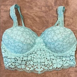 Light blue VS PINK bralette with floral lace